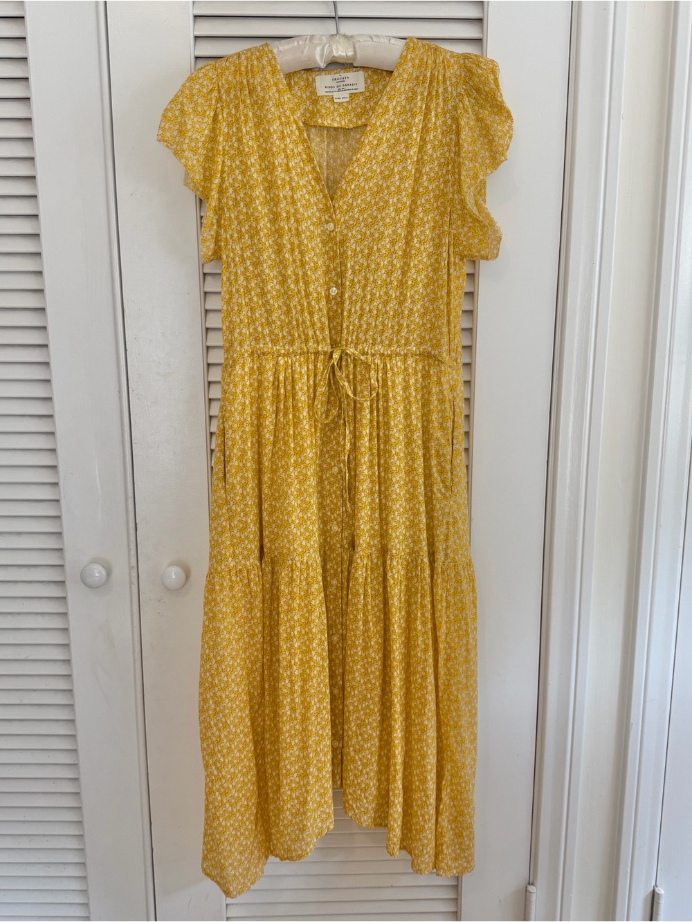 Trovata Sunny Yellow Floral Kristi Maxi Dress XS EUC